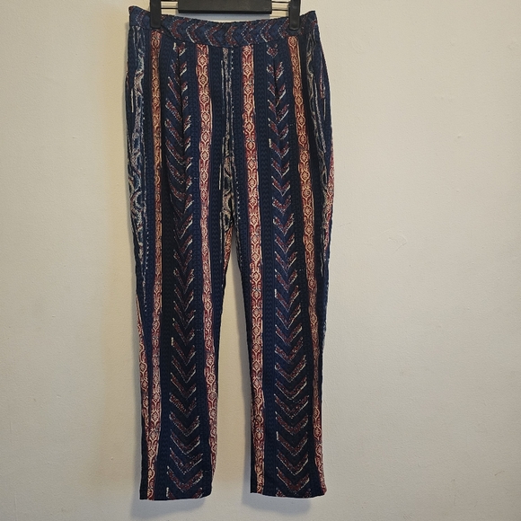 Lauren by Ralph Lauren Boho Tribal Print Pants Size 10 Red Blue - Picture 4 of 4